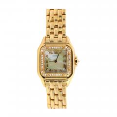 Cartier Panthere MOP 22mm Ref 1280 2 Factory Diamond Bezel Watch in 18K Yellow Gold - 3610228