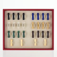  Cartier Paris Mid 20th C Comprehensive Set of Gold Gem Set Hard Stone Baton Cufflinks - 279422