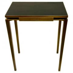 Cartier Rare French Mid Century Solid Bronze Leather Console Signed by Cartier Paris - 4112805