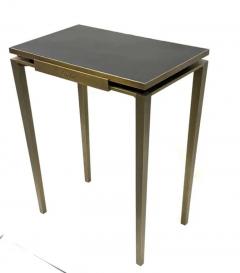  Cartier Rare French Mid Century Solid Bronze Leather Console Signed by Cartier Paris - 4112809