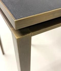  Cartier Rare French Mid Century Solid Bronze Leather Console Signed by Cartier Paris - 4112837