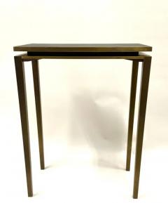  Cartier Rare French Mid Century Solid Bronze Leather Console Signed by Cartier Paris - 4112843
