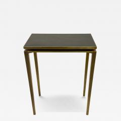 Cartier Rare French Mid Century Solid Bronze Leather Console Signed by Cartier Paris - 4123540