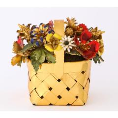  Cartier Sterling Silver Gilt and Enamel Table Ornament Basket by Cartier - 1202268