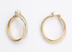  Cartier Tri colored 18K Gold Earrings by Cartier circa 1990s - 78750