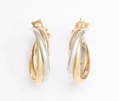  Cartier Tri colored 18K Gold Earrings by Cartier circa 1990s - 78753