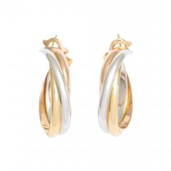  Cartier Tri colored 18K Gold Earrings by Cartier circa 1990s - 79155