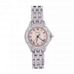  Cartier Vintage Cartier 28mm Round Dial Ballon Watch in 18k White Gold with Diamonds - 3633501