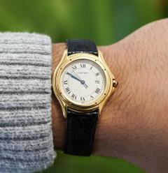  Cartier Vintage Cartier Cougar 116000R Watch 33mm in 18K Gold and Leather - 3500170