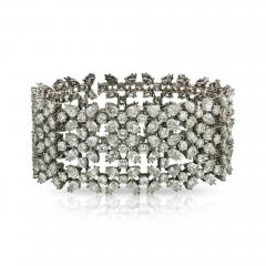  Carvin French CARVIN FRENCH PLATINUM PEAR SHAPED AND ROUNDS WIDE DIAMOND BRACELET - 1745312