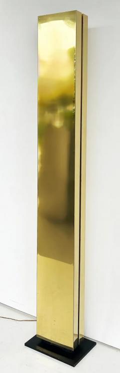  Casella Lighting Kovacs Modernist Casella Monolith Torchiere Floor Lamp in brass 1980s - 4079213