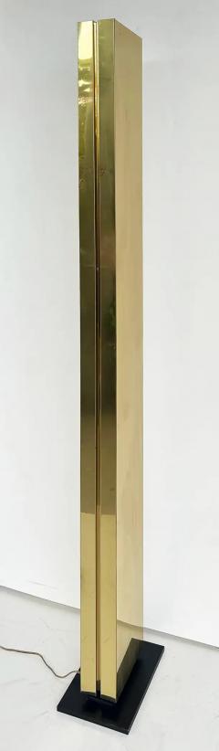  Casella Lighting Kovacs Modernist Casella Monolith Torchiere Floor Lamp in brass 1980s - 4079219