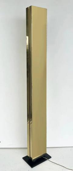  Casella Lighting Kovacs Modernist Casella Monolith Torchiere Floor Lamp in brass 1980s - 4079235
