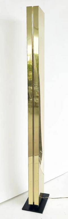  Casella Lighting Kovacs Modernist Casella Monolith Torchiere Floor Lamp in brass 1980s - 4079237