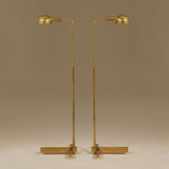  Casella Lighting Pair of American Mid century modern brass pharmacy lamps by Cassela - 3226786