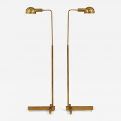  Casella Lighting Pair of American Mid century modern brass pharmacy lamps by Cassela - 3229709