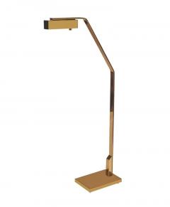  Casella Lighting Pair of Midcentury Italian Modern Polished Brass Reading Floor Lamps by Casella - 1738862