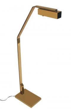  Casella Lighting Pair of Midcentury Italian Modern Polished Brass Reading Floor Lamps by Casella - 1738863