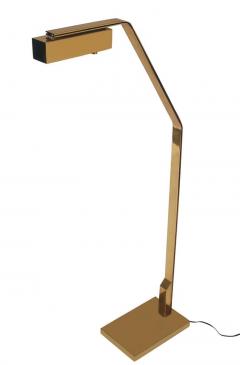  Casella Lighting Pair of Midcentury Italian Modern Polished Brass Reading Floor Lamps by Casella - 1738871