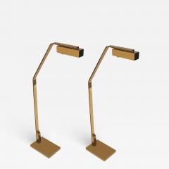  Casella Lighting Pair of Midcentury Italian Modern Polished Brass Reading Floor Lamps by Casella - 1741320