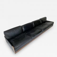  Cassina Afra Tobia Scarpa Black Leather 4 Seat Sofa for Cassina Model 920 1970s - 1845573