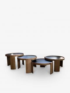  Cassina GIANFRANCO FRATTINI NEST OF 4 TABLES IN STAINED WALNUT - 3046264