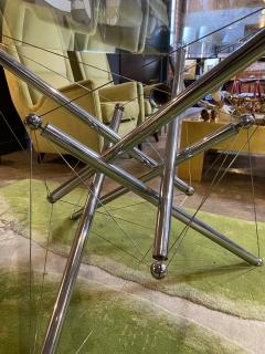  Cassina Italian Modern Chromed Steel and Glass Center Table Theodore Waddell Cassina - 1490765