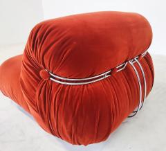  Cassina Orange Soriana Lounge Chair and Ottoman by Aftra Tobia Scarpa for Cassina - 3185206