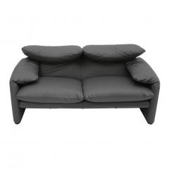  Cassina Original Vico Magistretti for Cassina Maralunga Grey Leather Italian Sofa - 1231767