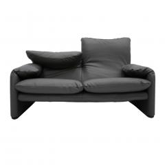  Cassina Original Vico Magistretti for Cassina Maralunga Grey Leather Italian Sofa - 1231770