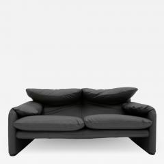  Cassina Original Vico Magistretti for Cassina Maralunga Grey Leather Italian Sofa - 1234548