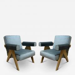  Cassina PAIR OF PIERRE JEANNERET 053 CAPITOL COMPLEX ARMCHAIR IN CARTA DI ZUCCHERO - 3066763