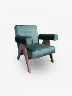  Cassina PAIR OF PIERRE JEANNERET 053 CAPITOL COMPLEX ARMCHAIR IN OSAKA SALVIA - 3055577