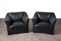 Cassina Pair of Tentazione chairs in Black Leather by Mario Bellini for Cassina - 4397570