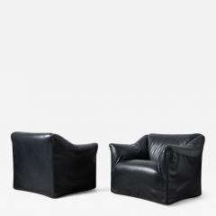  Cassina Pair of Tentazione chairs in Black Leather by Mario Bellini for Cassina - 4398995