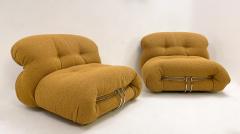  Cassina Pair of Yellow Soriana Lounge Chairs by Afra Tobia Scarpa for Cassina - 3233802