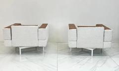  Cassina Piero Lissoni Reef Chairs in Cognac Leather and Boucle Cassina 2001 - 3176251