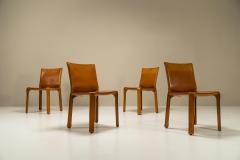  Cassina Set of 4 CAB Chairs in Cognac Leather by Mario Bellini for Cassina Italy 1977 - 3055832