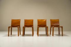  Cassina Set of 4 CAB Chairs in Cognac Leather by Mario Bellini for Cassina Italy 1977 - 3055833