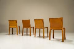  Cassina Set of 4 CAB Chairs in Cognac Leather by Mario Bellini for Cassina Italy 1977 - 3055834