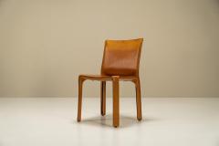  Cassina Set of 4 CAB Chairs in Cognac Leather by Mario Bellini for Cassina Italy 1977 - 3055836