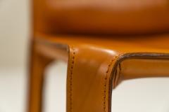  Cassina Set of 4 CAB Chairs in Cognac Leather by Mario Bellini for Cassina Italy 1977 - 3055843
