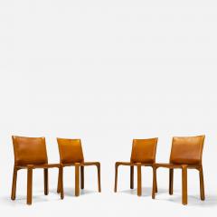  Cassina Set of 4 CAB Chairs in Cognac Leather by Mario Bellini for Cassina Italy 1977 - 3057022