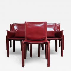  Cassina Set of Six Vintage Mario Bellini for Cassina CAB Chairs in Oxblood Leather - 3225619