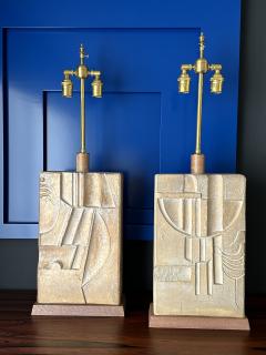  Casual Lamps Pair of Cast Plaster Lamps - 3134560