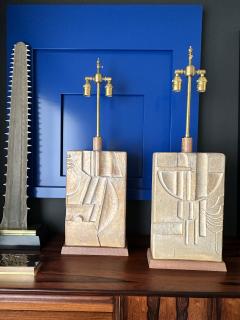  Casual Lamps Pair of Cast Plaster Lamps - 3134561