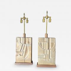  Casual Lamps Pair of Cast Plaster Lamps - 3137235