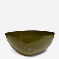  Cathrineholm Vintage Avocado Green Enamelware Bowl 1960s Modern Cathrineholm of Holland - 2596261