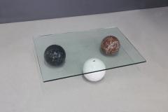  Cattelan Italia Coffee Table in marble globe white black and red by Cattelan Italia 1990s - 1258308