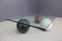  Cattelan Italia Coffee Table in marble globe white black and red by Cattelan Italia 1990s - 1258313